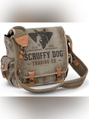 Scruffy Dog Crossbody Vintage Canvas Messenger/Satchel Bag